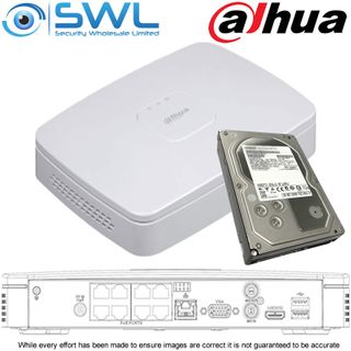 Dahua NVR 4108-8P-4KS2/L: 8CH, 8x PoE Smart Box PRO. 1x 4TB HDD INCLUDED