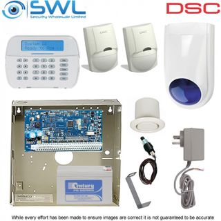 DSC Neo HS2016 Base Kit: Plug Pack,Tamper, HS2LCDPSN KP, 2x Sirens, 2x LC100 PIR