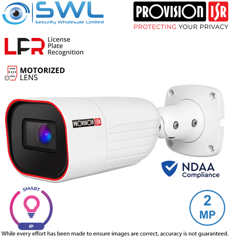 Provision-ISR I6-320LPR-MVF2 Smart Series: 2MP LPR Bullet WDR IR60m IP67 7-22mm