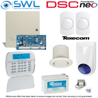 DSC Neo HS2016 Texecom Kit: TX,Tamp, RF LCD KP, 2x Sirens, 2x Texecom P15 PIRs