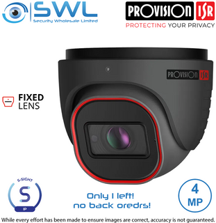 Provision-ISR DI-340IPS-MVF-G:S-Sight:4MP GREY NDAA Turret WDR IR40m IP67 2.8-12