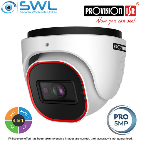 Provision-ISR DI-350A-28: Pro HD Series 5MP (4 in 1) Turret IR 20m IP67 2.8mm