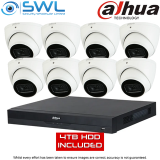 Dahua NVR 5216-16P-4KS2E KIT: 16CH, 16x PoE + 8x 4MP 2.8mm Eyeball Cameras 4TB