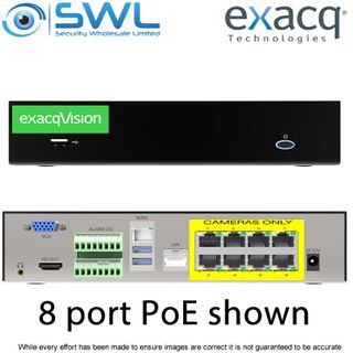 exacqVision M-Series NVR with START: 8 PoE Ports (60W), 2Tb, 40Mbps