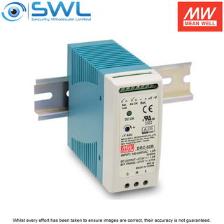 Mean Well DRC-60A: 2 Din-Rail Mount 13.8VDC PSU 2.8A