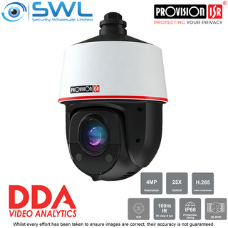 Provision-ISR Z4-25IPEN-4(IR): 4MP 25x DDA Analytics WDR IR150m IP66 4.8-120mm