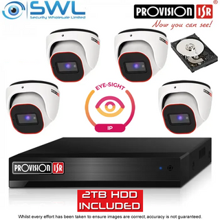 Provision-ISR 8CH NVR5 KIT: With 4x 4MP Eye-Sight Turrets 2.8mm, 2TB