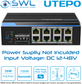 Utepo UTP7208GE-PoE: 8 x Gigabit PoE 80-120W + 2 x SFP Watchdog, DIN, 12-48VDC