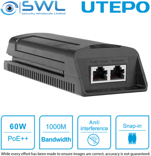 Utepo UTP7201GE-PSE60: 1CH PoE Injector 60W, 10/100M/1000Mbps
