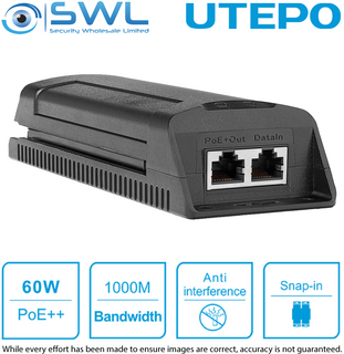 Utepo UTP7201GE-PSE60: 1ch PoE Injector 60W, 10/100M/1000Mbps