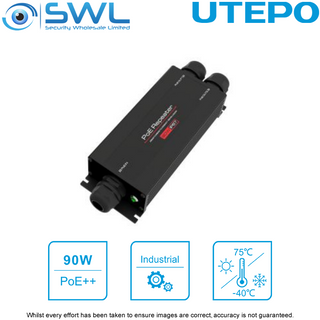 Utepo UTP7202GR-BTPOE(90): Industrial 2-Port Gigabit PoE Extender (Repeater) 90W