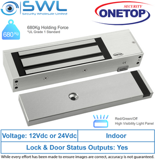 ONETOP HH5800 DSS: Single High Holding Force Electromagnetic Lock 12/24VDC 680Kg