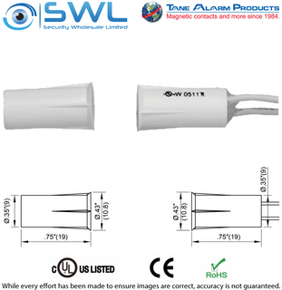 TANE STB-10 Recessed Reed: 9mm DIA. 15mm Gap. Stubby Type