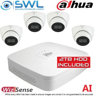 Dahua NVR4108-8P-4KS2/L 8CH PoE KIT: With 4x 6MP 2.8mm Eyeball Cameras 2TB HDD