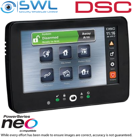 DSC Neo HS2TCHPBLKN: 7" Touch Screen H/W Keypad c/w Prox - BLACK