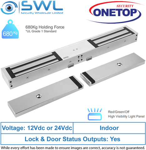 ONETOP HH5800D DSS: Double High Holding Force Electromagnectic Lock 12/24VDC 680