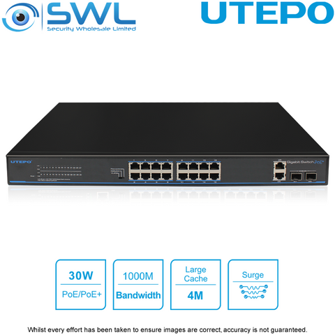 Utepo UTP3-GSW1604TS-P200: 16 x Gigabit PoE 175W + 2 x SFP