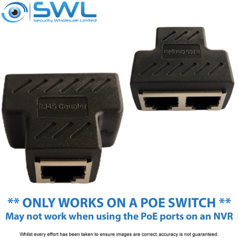 RJ45 Splitter/ Combiner Cable: 2 Cameras Over 1 Cable ONLY WORKS ON A POE SWITCH