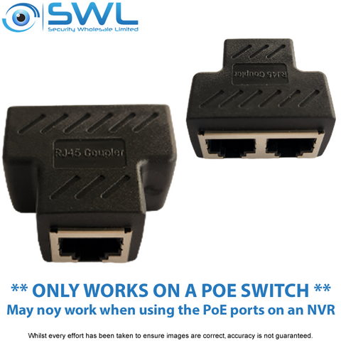 RJ45 Splitter/ Combiner Cable: 2 Cameras Over 1 Cable ONLY WORKS ON A POE SWITCH