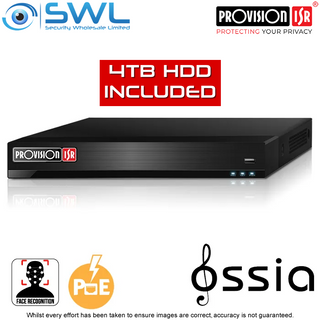 Provision-ISR NVR8-8200PFA 8CH NVR, 8x PoE 4K FACE RECOGNITION 1 x 4TB HDD