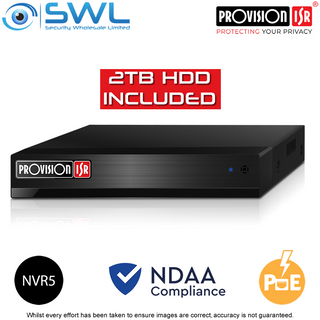 Provision-ISR NVR5-4100PX+(MM) 4CH NVR, 4x PoE, 1x 2TB HDD