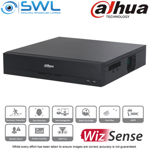 Dahua NVR5864-AI-ANZ: 64CH, No PoE. 2x NIC, 8x HDD Bays. HDD Not Included