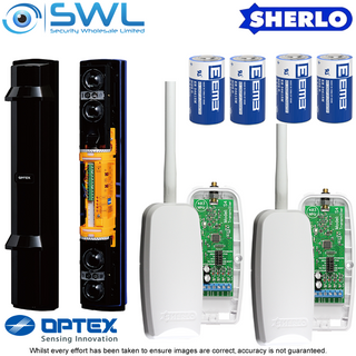 Optex SL-350QFR KIT: 1x SL-350QF, 1x 4CH RX, 2x 2CH TX, 4x ER34615 Batteries