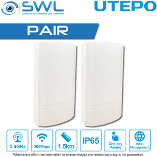 Utepo UBG3102-300 Outdoor Wireless AP: 2.4G, 300Mbps, 1.5Km, Easy Setup, PAIR