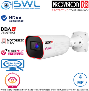 Provision-ISR I6-340IPEN-MVF-V4: Eye-Sight 4MP NDAA Bullet WDR IR60m IP67 2.8-12