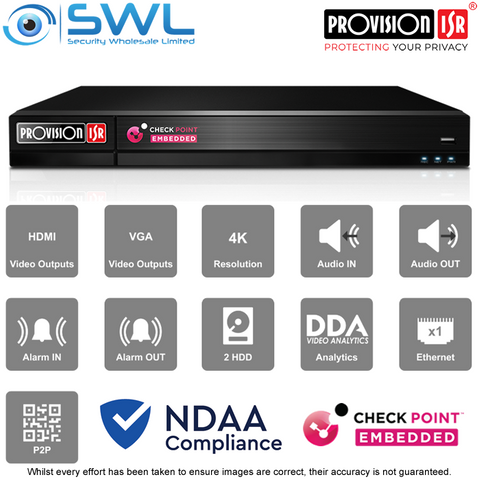 Provision-ISR NVR8-16400AN(1U) 16CH SPOT MONITOR  or NVR with NO PoE NDAA