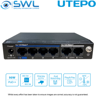Utepo UTP3106-PSD: 4x 10/100 PoE 130W +2 10/100 Uplink