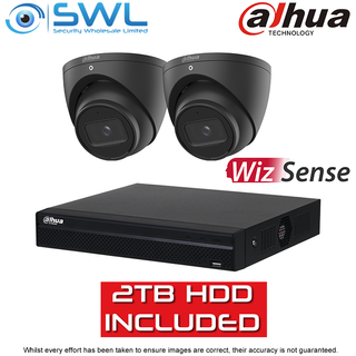 Dahua NVR4104HS-P-4KS2/L 4CH PoE KIT: 2x 6MP BLK 2.8mm Eyeball Cameras. 2TB HDD
