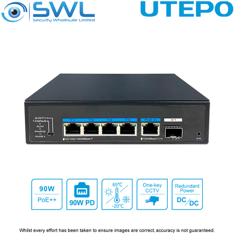 Utepo UTP6306TS-PSD-PDD: 4 x 10/100/1000, PoE Powered IN, Watchdog