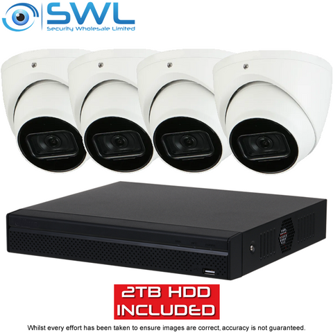 D NVR4108HS-8P-4KS3 8CH PoE KIT: With 4x 4MP 2.8mm Eyeball Cams, 2TB HDD