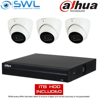 Dahua NVR4104-P-4KS2/L 4CH PoE KIT: With 3 x 6MP 2.8mm Eyeball Cameras 1TB HDD