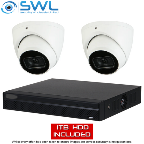 D NVR4104HS-P-4KS3/L 4CH PoE KIT: With 2x 4MP 2.8mm Eyeball Cameras 1TB HDD