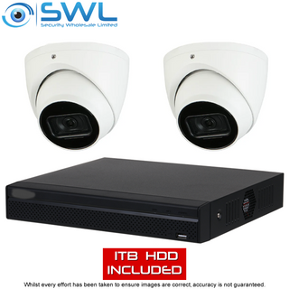 D NVR4104HS-P-4KS3/L 4CH PoE KIT: With 2x 4MP 2.8mm Eyeball Cameras 1TB HDD