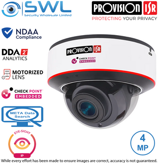 Provision-ISR DAI-340IPEN-MVF-V4 Eye-Sight: 4MP Dome WDR IR40m IP67 IK10 2.8-1