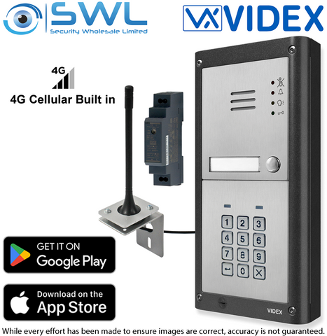 Videx GSM4KCR/4G-1S/M: 4G Intercom Kit Single Button With Keypad