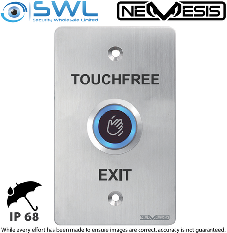 Nemesis Touchless Exit, SPDT, 12-24Vdc, 0-30 Sec Delay Time, IP68, 304 Stainless