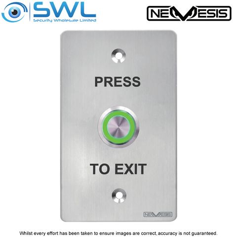Nemesis Push Button Exit, SPDT, 12-24Vdc, Illuminated, IP66, STAINLESS