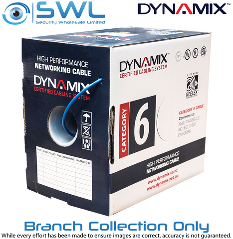 DYNAMIX 305m Cat 6 Blue UTP SOLID Cable Roll, 250MHz, 24AWG BRANCH COLLECT