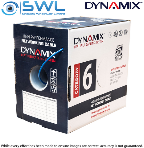 DYNAMIX 305m Cat 6 Blue UTP SOLID Cable Roll, 250MHz, 24AWG FREIGHT INCLUDED