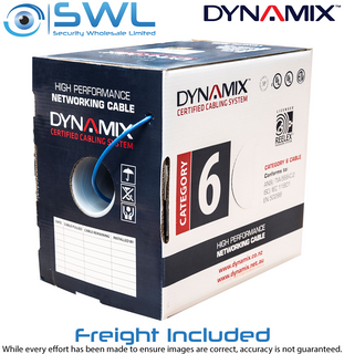 DYNAMIX 305m Cat 6 Blue UTP SOLID Cable Roll, 250MHz, FREIGHT INCLUDED