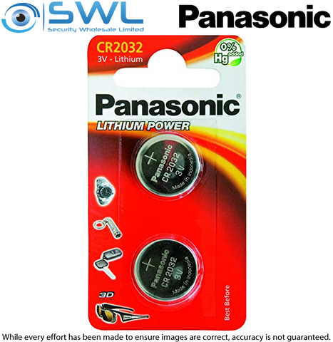 Panasonic 3V CR2032 Lithium Batteries (2 PACK)