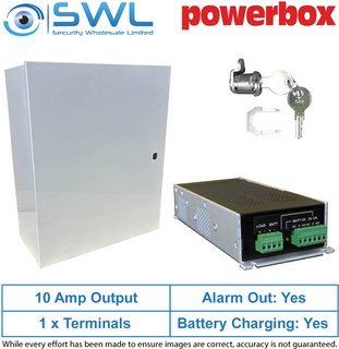 Kit: Powerbox PB256-1210CML:13.8VDC 8A+2A Charging + Cabinet + CAM Lock + Tamper