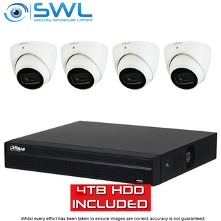 Dahua NVR4108HS-8P-4KS3/L 8CH PoE KIT: With 4x 6MP 2.8mm Eyeball Cameras 4TB HDD