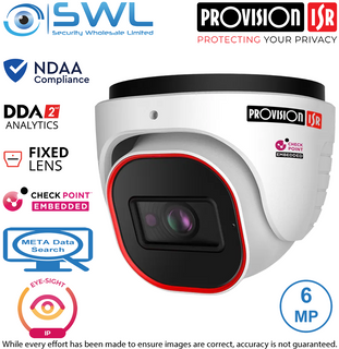 Provision-ISR DI-360IPEN-28-V5: Eye-Sight 6MP NDAA Turret WDR IR20m IP67 2.8mm
