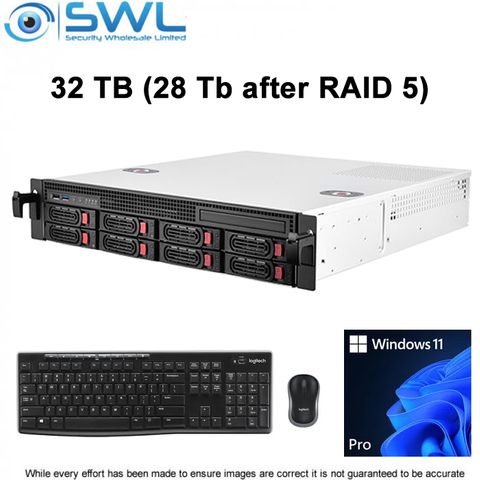 SWL i7 Rack, Intel i7, 32GB  Ram, 500Gb SSD, Win 11 Pro, 8 Bay RAID 300Mbps 28Tb