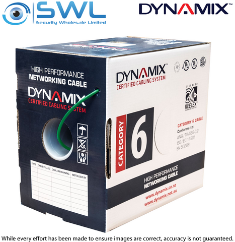 DYNAMIX 305m Cat 6 Green UTP SOLID Cable Roll, 250MHz, 23AWG BRANCH COLLECT